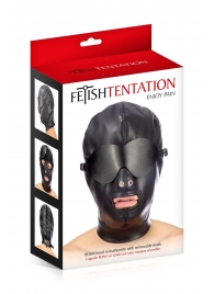 Маска-шлем с отверстием для рта и съемными шорами - Fetish Tentation - купить с доставкой в Муроме