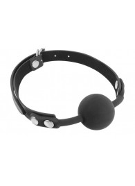 Черный силиконовый кляп-шарик на ремешках - Fetish Tentation - купить с доставкой в Муроме