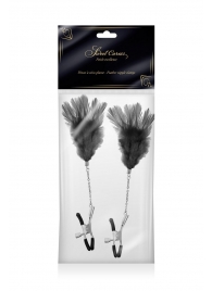 Зажимы для сосков с черными перьями Sweet Caress Feather Nipple Clumps - Sweet Caress - купить с доставкой в Муроме