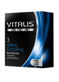 Презервативы VITALIS PREMIUM delay   cooling с охлаждающим эффектом - 3 шт. - Vitalis - купить с доставкой в Муроме