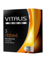 Ребристые презервативы VITALIS PREMIUM ribbed - 3 шт. - Vitalis - купить с доставкой в Муроме