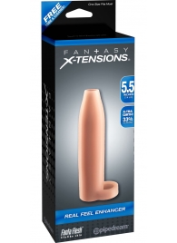 Насадка-расширитель с кольцом для подхвата мошонки Real Feel Enhancer - 14 см. - Pipedream - в Муроме купить с доставкой