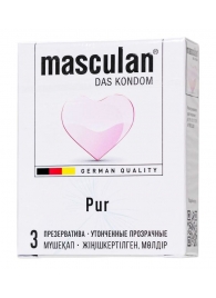 Супертонкие презервативы Masculan Pur - 3 шт. - Masculan - купить с доставкой в Муроме