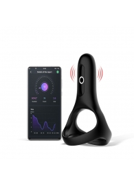 Черное виброкольцо Magic Motion Rise с подхватом мошонки - Magic Motion - в Муроме купить с доставкой
