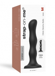 Черная насадка Strap-On-Me Dildo Geisha Balls size M - Strap-on-me - купить с доставкой в Муроме