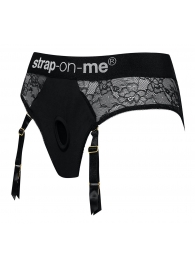 Черные трусики для насадок Diva Lingerie Harness - size S - Strap-on-me - купить с доставкой в Муроме