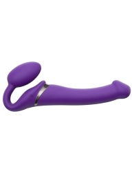 Фиолетовый безремневой вибрострапон Silicone Bendable Strap-On - size M - Strap-on-me - купить с доставкой в Муроме