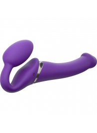 Фиолетовый безремневой вибрострапон Vibrating Bendable Strap-On - size L - Strap-on-me - купить с доставкой в Муроме