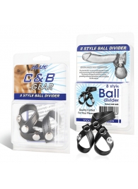 Разделитель мошонки из искусственной кожи на клепках 8 STYLE BALL DIVIDER - BlueLine - купить с доставкой в Муроме