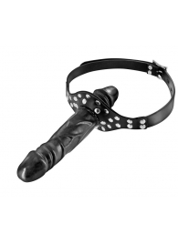 Черный кляп-фаллоимитатор Double Penis Gag - Fetish Tentation - купить с доставкой в Муроме