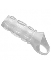 Насадка на пенис с кольцом для мошонки Clear Sensations Enhancer Sex Sleeve - 11,5 см. - XR Brands - в Муроме купить с доставкой