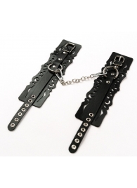 Узорчатые кожаные оковы с регулируемыми ремешками - Crazy Handmade - купить с доставкой в Муроме