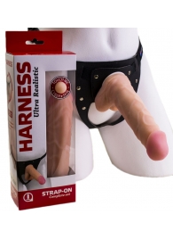Страпон Harness из двух предметов: регулируемые трусики и насадка-фаллос - 17,5 см. - LOVETOY (А-Полимер) - купить с доставкой в Муроме