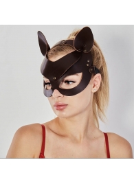 Коричневая кожаная маска  Кошечка - Sitabella - купить с доставкой в Муроме