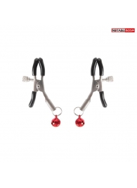 Серебристые зажимы на соски с шариками - Notabu - купить с доставкой в Муроме