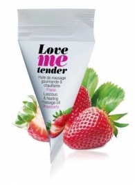 Съедобное согревающее массажное масло Love Me Tender Strawberry с ароматом клубники - 10 мл. - Love to Love - купить с доставкой в Муроме