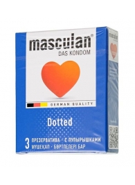 Презервативы с пупырышками Masculan Dotted - 3 шт. - Masculan - купить с доставкой в Муроме