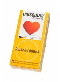 Презервативы с колечками и пупырышками Masculan Ribbed+Dotted - 10 шт. - Masculan - купить с доставкой в Муроме