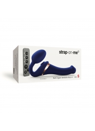 Синий безремневой страпон Multi Orgasm Size S с клиторальной стимуляцией - Strap-on-me - купить с доставкой в Муроме