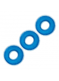Комплект из трех голубых колец для эрекции 3-Pack Ultra-Stim Stretch Cock Rings - BlueLine - в Муроме купить с доставкой