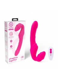 Розовый безремневой страпон на радиоуправлении Strapless Together - 22 см. - Together Toy - купить с доставкой в Муроме