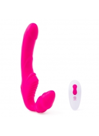 Розовый безремневой страпон на радиоуправлении Strapless Together - 22 см. - Together Toy - купить с доставкой в Муроме
