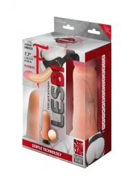 Телесный страпон Harness LESBI с вагинальной пробкой - 16,5 см. - LOVETOY (А-Полимер) - купить с доставкой в Муроме