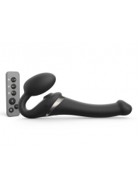 Черный безремневой страпон Multi Orgasm Size S с клиторальной стимуляцией - Strap-on-me - купить с доставкой в Муроме