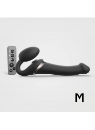 Черный безремневой страпон Multi Orgasm Size M с клиторальной стимуляцией - Strap-on-me - купить с доставкой в Муроме