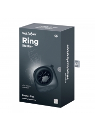 Черный мужской вибромассажер Ring Stroker - Satisfyer - в Муроме купить с доставкой