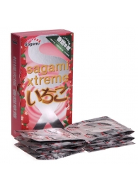 Презервативы Sagami Xtreme Strawberry c ароматом клубники - 10 шт. - Sagami - купить с доставкой в Муроме