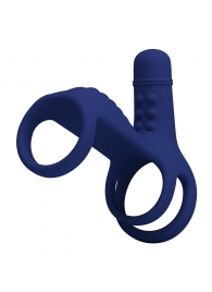 Синяя вибронасадка на пенис Vibrating Penis Sling - Baile - в Муроме купить с доставкой