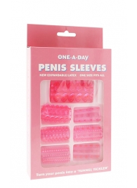 Набор из 7 розовых насадок на пенис ONE-A-DAY PENIS SLEEVES PINK - Seven Creations - в Муроме купить с доставкой