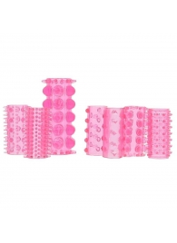 Набор из 7 розовых насадок на пенис ONE-A-DAY PENIS SLEEVES PINK - Seven Creations - в Муроме купить с доставкой