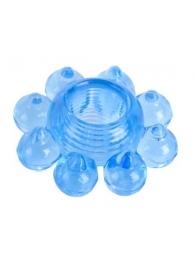 Голубая гелевая насадка-цветок - Toyfa Basic - в Муроме купить с доставкой