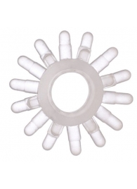 Прозрачное гелевое эрекционное кольцо с шипиками - Toyfa Basic - в Муроме купить с доставкой