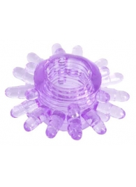 Фиолетовое гелевое эрекционное кольцо с шипиками - Toyfa Basic - в Муроме купить с доставкой