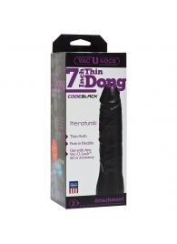 Насадка-фаллоимитатор для страпон-систем Vac-U-Lock CodeBlack 7 Inch Thin Dong - 18,3 см. - Doc Johnson - купить с доставкой в Муроме