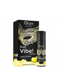Съедобный жидкий вибратор Dual Vibe! со вкусом лимонного джина с тоником - 15 мл. - ORGIE - купить с доставкой в Муроме
