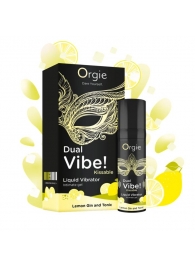 Съедобный жидкий вибратор Dual Vibe! со вкусом лимонного джина с тоником - 15 мл. - ORGIE - купить с доставкой в Муроме