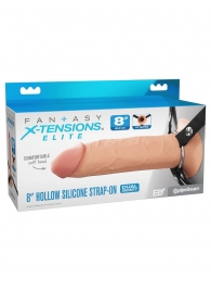 Полый страпон на ремнях 8’’ Hollow Silicone Strap-on - Pipedream - купить с доставкой в Муроме