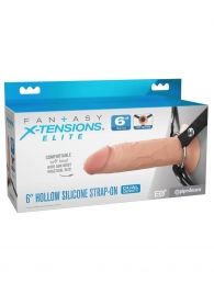 Полый страпон на ремнях 6’’ Hollow Silicone Strap-on - Pipedream - купить с доставкой в Муроме