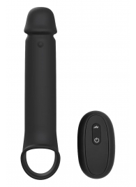 Черная насадка-удлинитель с вибрацией Vibrating Extender With Remote - Dream Toys - в Муроме купить с доставкой