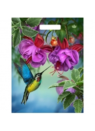 Пакет с принтом в виде колибри в цветах с вырубной ручкой (31х40 см) - Сима-Ленд - купить с доставкой в Муроме