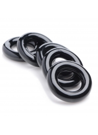 Комплект из 5 черных эрекционных колец для мошонки Ring Master Custom Ball Stretcher Kit - XR Brands - в Муроме купить с доставкой