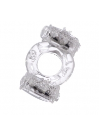 Прозрачное виброкольцо с двумя вибропульками - Toyfa Basic - в Муроме купить с доставкой