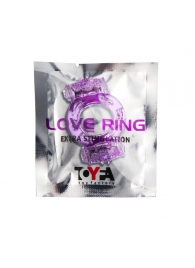 Фиолетовое виброкольцо с двумя вибропульками - Toyfa Basic - в Муроме купить с доставкой