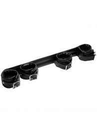 Черная распорка с манжетами для рук и ног Deluxe Rigid Spreader Bar - XR Brands - купить с доставкой в Муроме