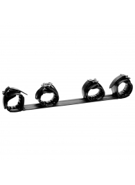 Черная распорка с манжетами для рук и ног Deluxe Rigid Spreader Bar - XR Brands - купить с доставкой в Муроме