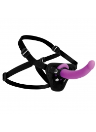 Лиловый поясной страпон Navigator Silicone G-Spot Dildo with Harness - 17,8 см. - XR Brands - купить с доставкой в Муроме